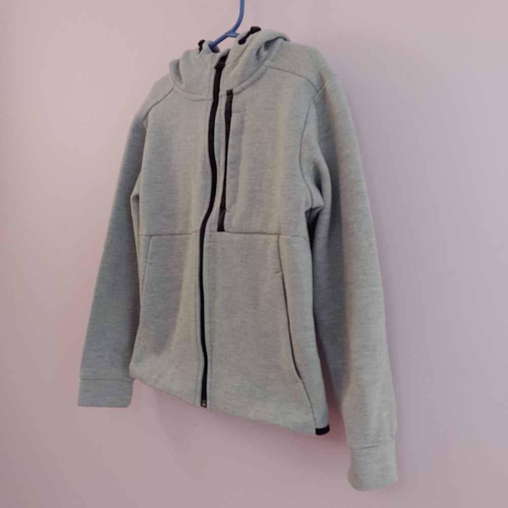 (2/$15) H&M Sport gray zip up hoodie youth size small (8/10 years) - Picture 2 of 5